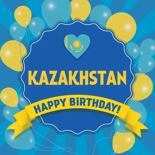 Feliz cumpleaños Kazajstán - Feliz Día de la Independencia — Vector de stock