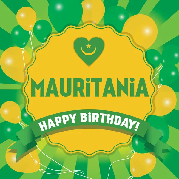 Buon compleanno Mauritania - Buon giorno dell'indipendenza — Vettoriale Stock