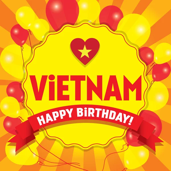 Χαρούμενα γενέθλια Βιετνάμ - καλή ημέρα της ανεξαρτησίας — Διανυσματικό Αρχείο