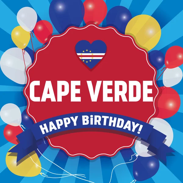 Tanti auguri Capo Verde - Felice Indipendenza — Vettoriale Stock