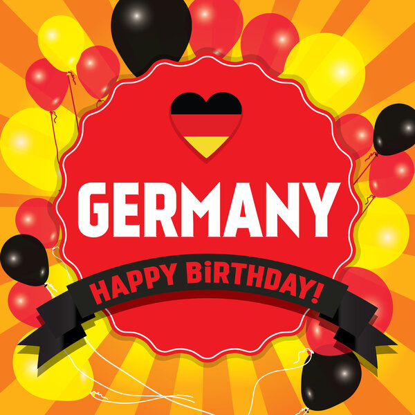 Happy Birthday Germany - Happy Independence Day — Stock Vector