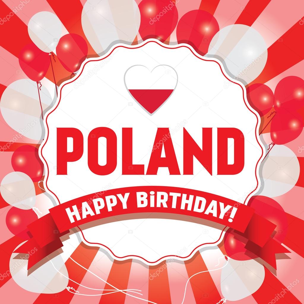 Happy Birthday Poland Happy Independence Day Stock Vector C Gal Amar