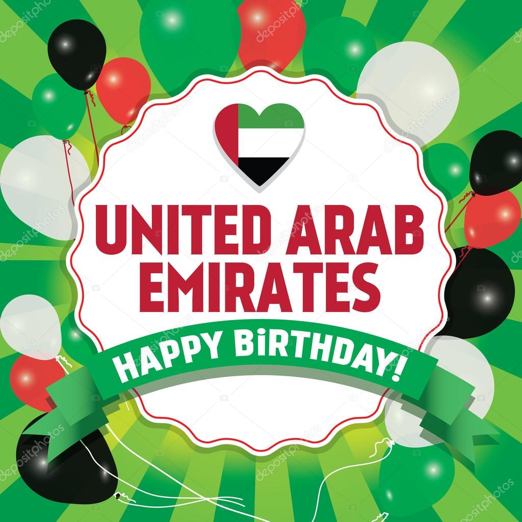 Happy Birthday United Arab Emirates - Happy Independence Day Stock Vector by ©Gal_Amar 91518938
