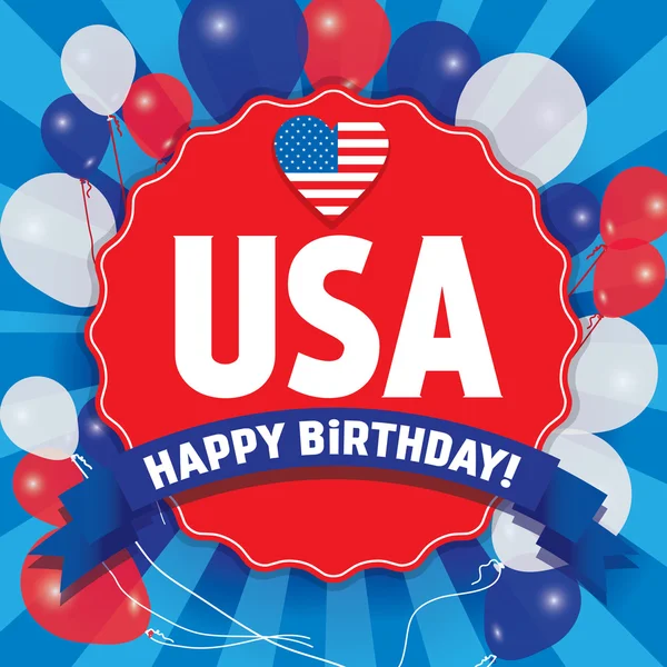 Joyeux anniversaire america — Image vectorielle