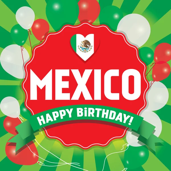 Grattis på födelsedagen Mexiko — Stock vektor