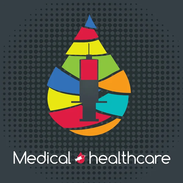 Medische gezondheidszorg. bloed en injectie — Stockvector