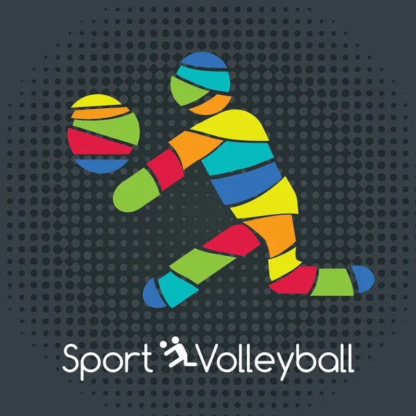 Pallavolo sportivo di un giocatore di pallavolo . — Vettoriale Stock