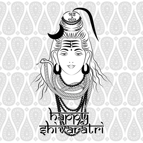 Indiai Isten Shiva. Boldog shivaratri. — Stock Vector