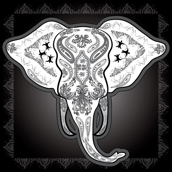 Tarjeta de felicitación con elefante — Vector de stock