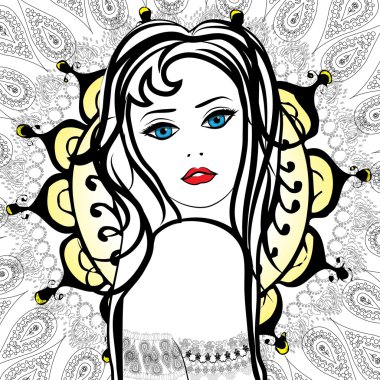 Pop Art klasik etnik kadın işaret.