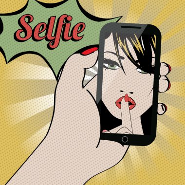 Kadın Selfie Pop Art