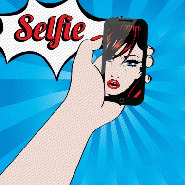Kadın Selfie Pop Art