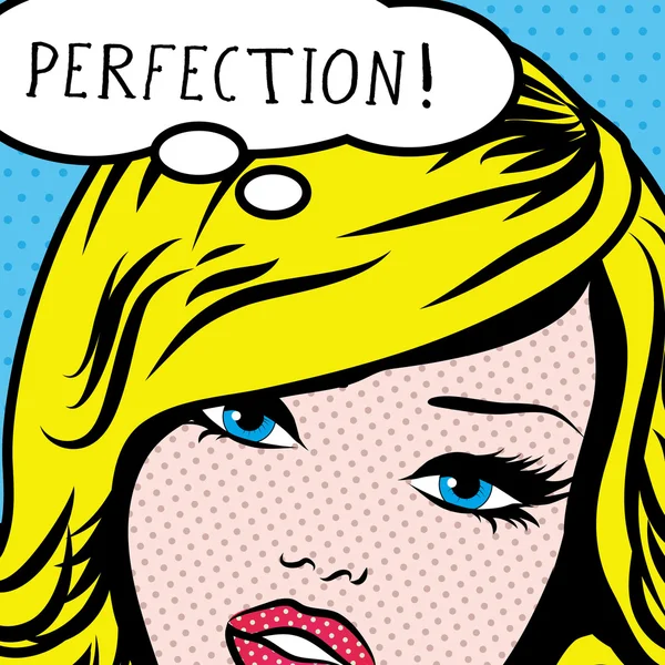 Pop Art Femme PERFECTION ! signe . — Image vectorielle