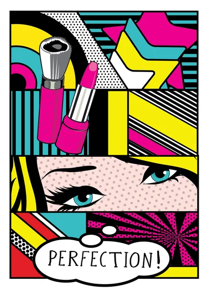 Pop art Conjunto de tarjetas — Vector de stock