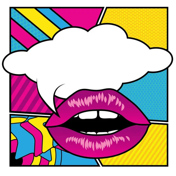 Pop Art Lippen - Blase — Stockvektor