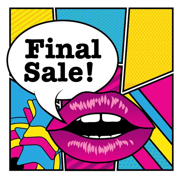 Popart lips - bubble Final Sale. — Stockvector