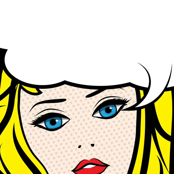 Pop Art vrouw teken. — Stockvector