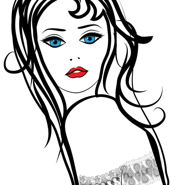 Pop Art Classique Ethnique Femme signe . — Image vectorielle