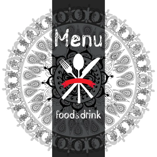 Conception de menus restaurant Mandala — Image vectorielle