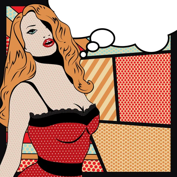 Pop Art Mujer. — Vector de stock