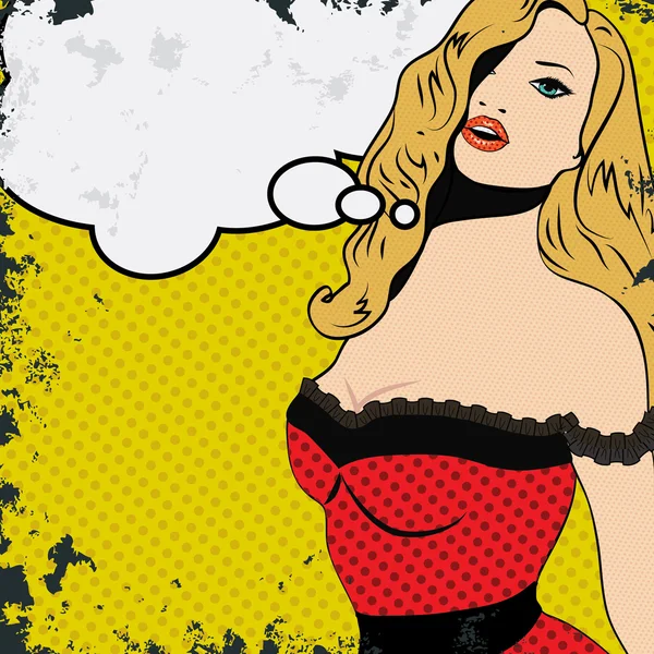 Mulher Pop Art. —  Vetores de Stock