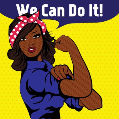 We Can Do It. Iconic woman's fist symbol of female power clipart