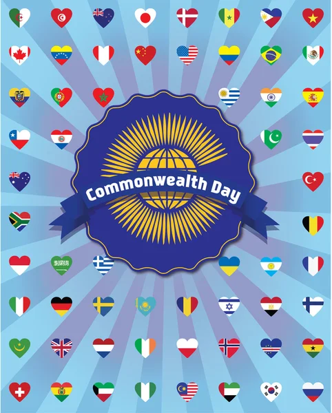 Día de la Mancomunidad. Bandera de la Comunidad de Naciones (CEI) . — Archivo Imágenes Vectoriales