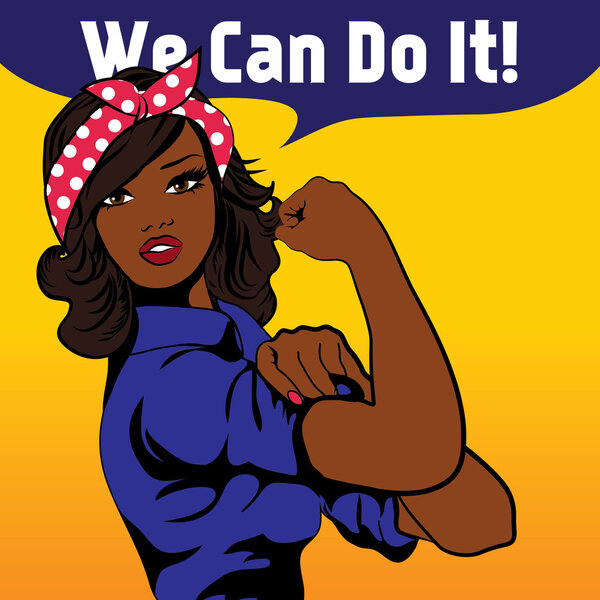 Мы можем это сделать. Символ женского кулака
