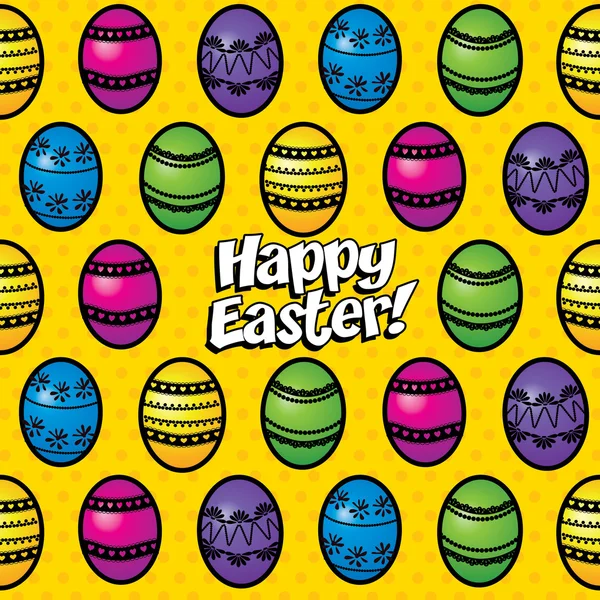 Happy Easter Pop Art — Stock Vector