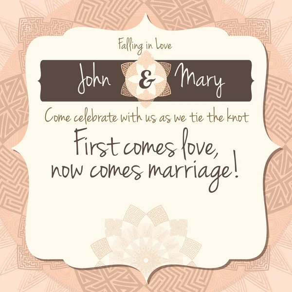 "wir heiraten ". Hochzeitskarte — Stockvektor