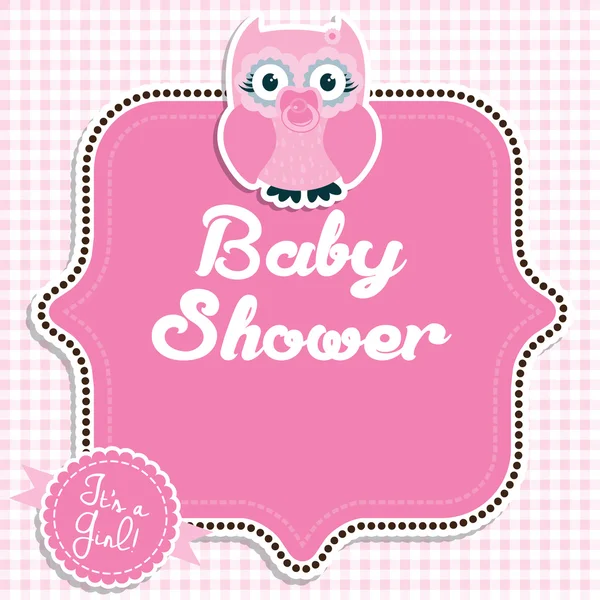 Bebé chica ducha invitación. — Vector de stock