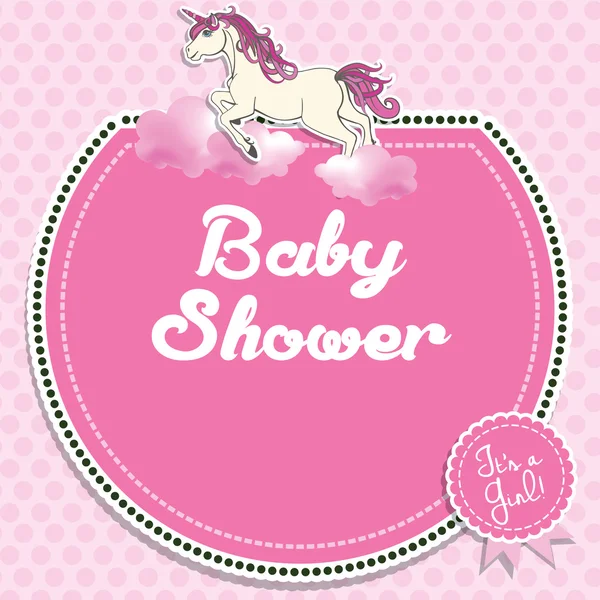 Baby meisje douche uitnodiging. — Stockvector