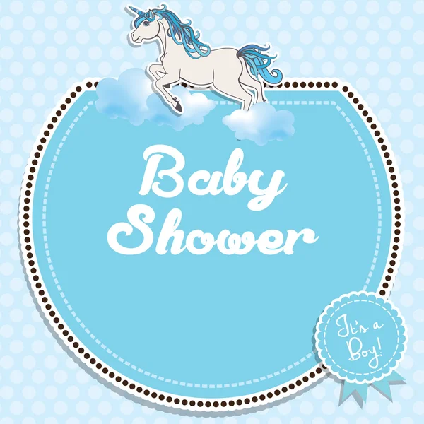 Baby jongen douche uitnodiging. — Stockvector