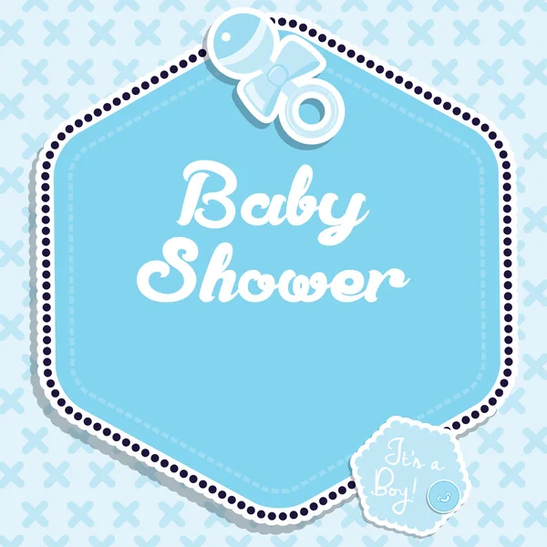 Baby boy shower invitation. — Stock Vector