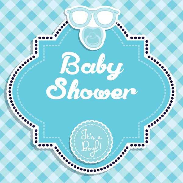 Baby jongen douche uitnodiging. — Stockvector