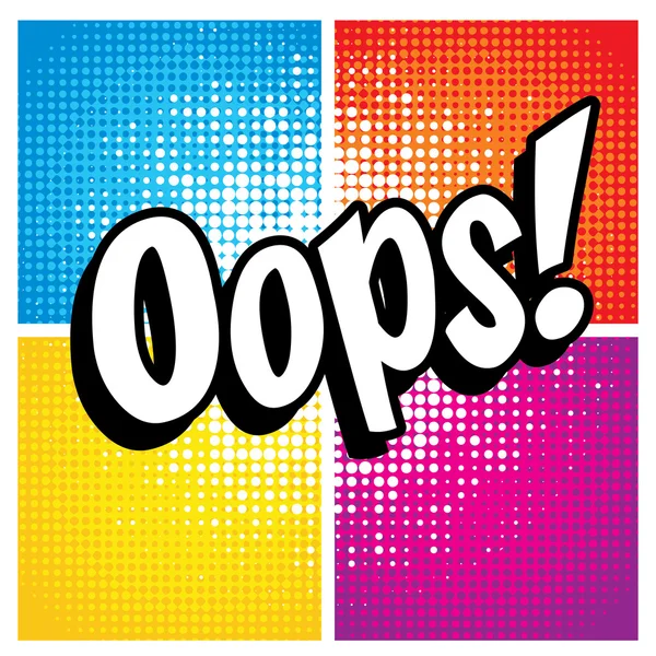 Pop-artu komiks ikonę "Oops!". — Wektor stockowy