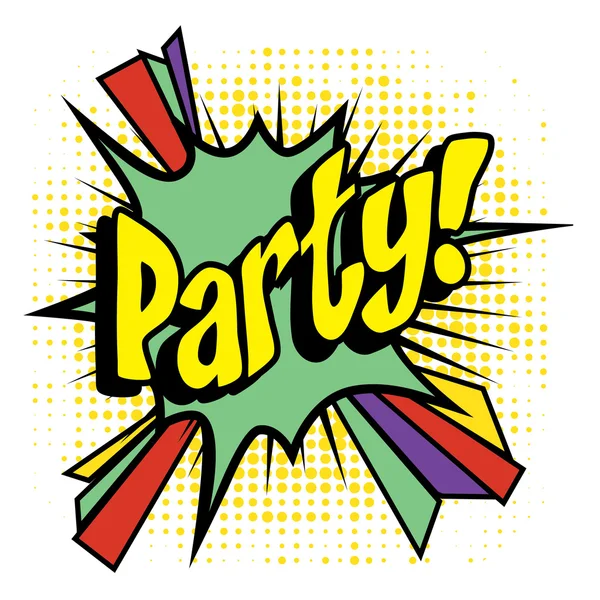 Popart strips pictogram "Party!". — Stockvector