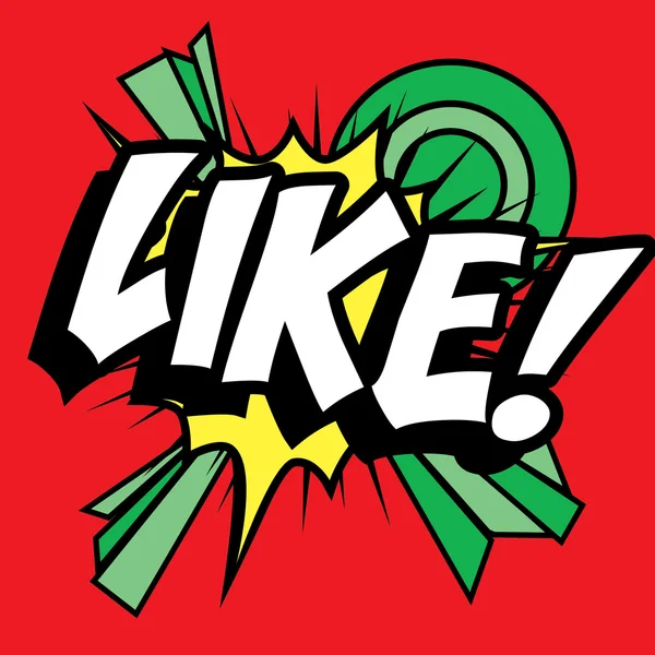 Pop Art icono de los cómics "Me gusta !" — Vector de stock