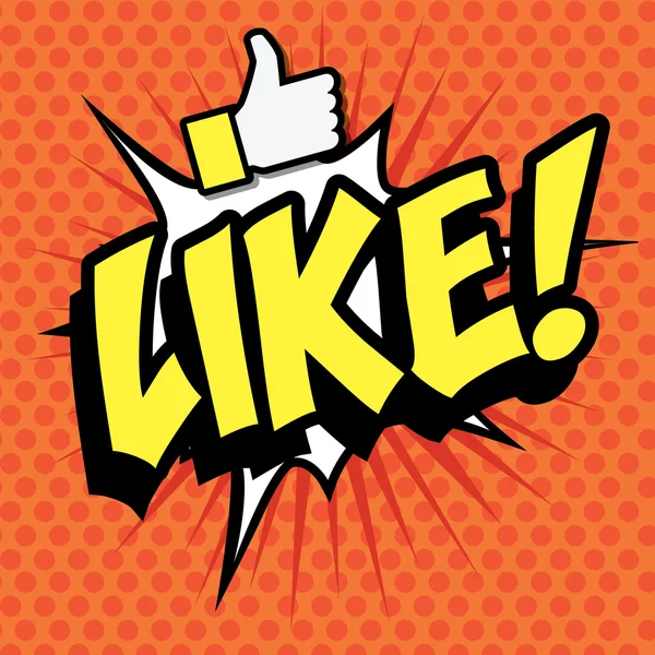 Popart strips pictogram "Like!" — Stockvector