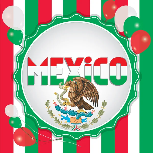 Flagge Mexikos. Unabhängigkeitstag. — Stockvektor
