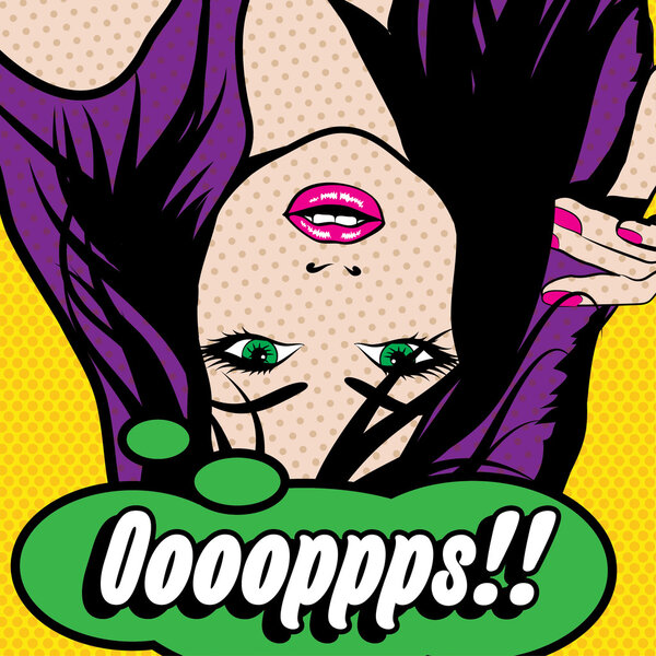 Pop Art Woman "OOPS!" sign.