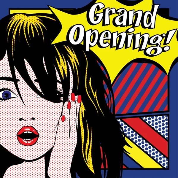 Pop Art Woman - grote Opening! — Stockvector