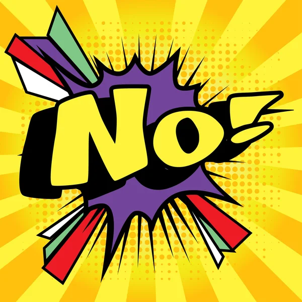 Pop Art bande dessinée icône "Non !". — Image vectorielle