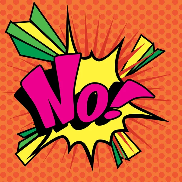 Pop Art comics icon "No!". — Stock Vector