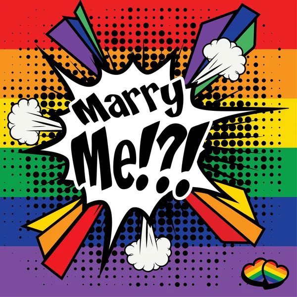 Same sex marriage. MARRY ME — Stock Vector