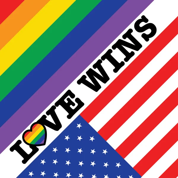 Aynı eşcinsel evlilik. WINS seviyorum — Stok Vektör