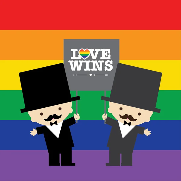 Aynı eşcinsel evlilik. WINS seviyorum — Stok Vektör
