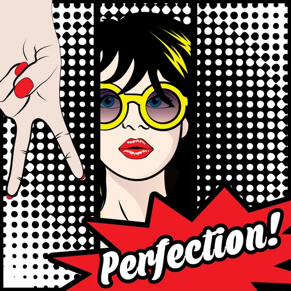 Pop art Scheda di perfezione — Vettoriale Stock