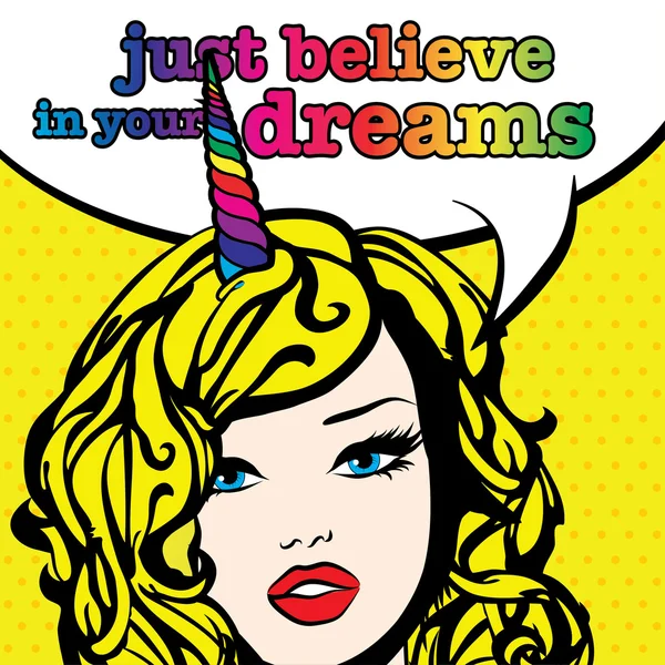 Download Pop Art Woman UNICORN POWER — Stock Vector © Gal_Amar ...