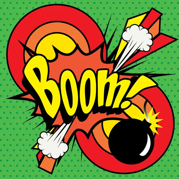 Popart strips pictogram "Boom!". — Stockvector